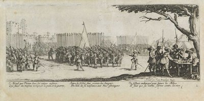 Rekrutierung der Truppe Les miseres et les mal-heures de la guerre, pl. 2 von Jacques Callot